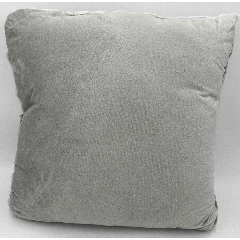 Madison Park Decorative Pillow NWT Gray 20x20 Zuri Faux Fur Cozy Glam Soft Chic